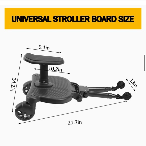 NEW! Universal Stroller Board with Detachable Seat 2in1 Sit and Stand Black - Picture 6 of 10